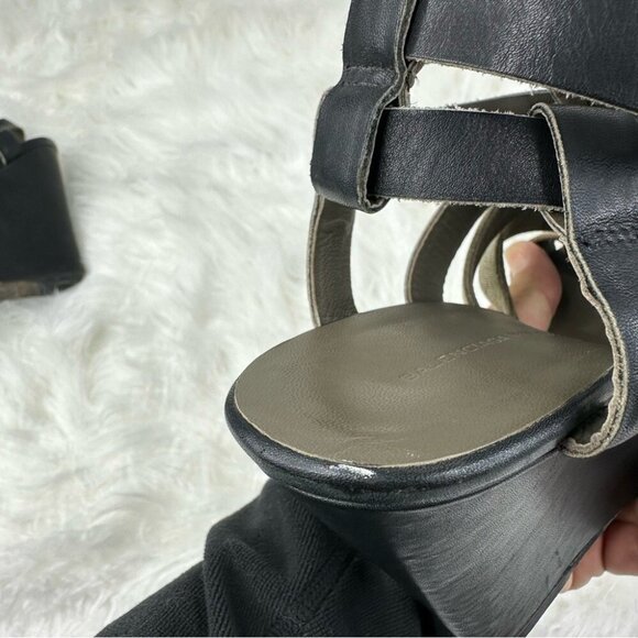 Balenciaga Women’s Black Strap Buckle Canvas Animal Designer Wedge Heels EU 39.5 - Picture 12 of 17